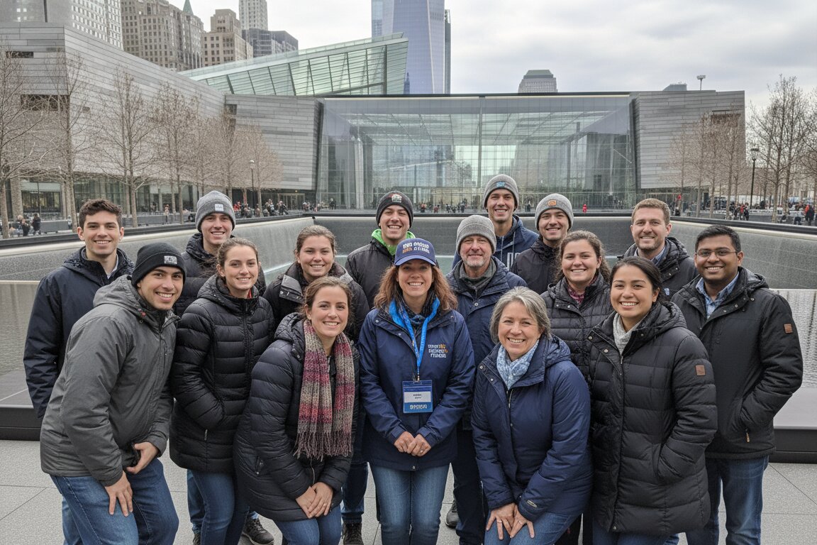 Tour Group outside 9/11 Museum
